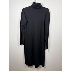 JIL SANDER X UNIQLO | Knit Wool Blend Black Turtleneck Dress Size M